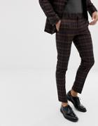 Jack & Jones Premium Suit Pants In Slim Fit Check - Purple