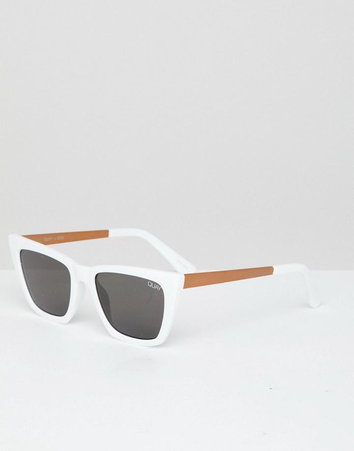 Quay Australia X Desi Don't At Me Sunglasses In White Smoke - White