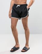 New Look Runner Swim Shorts In Black - Black