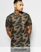 Hype T-shirt In Camo - Brown