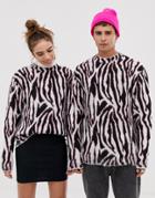 Collusion Unisex Sweater In Zebra - Multi