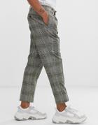 Asos Design Skinny Smart Pants In Green Neppy Wool Check