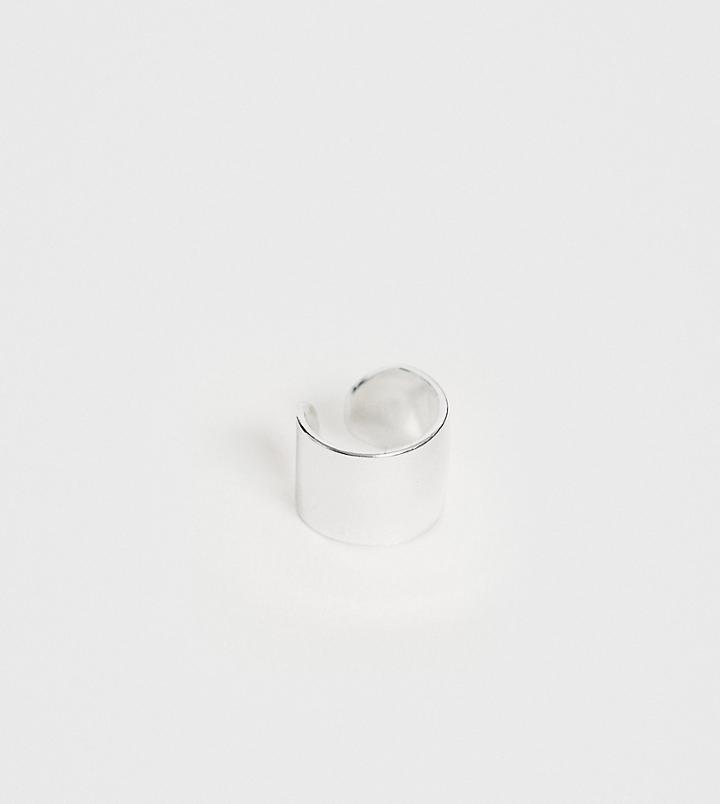 Asos Design Sterling Silver Ear Cuff In Silver - Silver