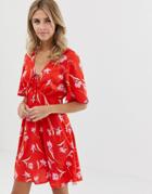 Influence Swing Dress In Mixed Floral Print - Multi