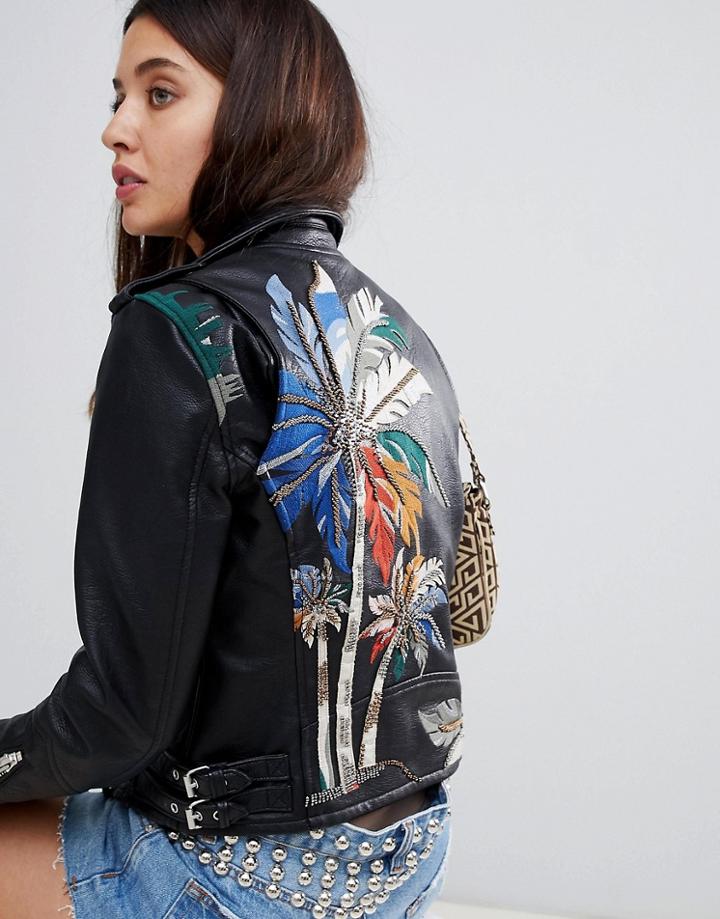 Blank Nyc Painted Biker Jacket - Black