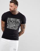 Boss Banana Leaf Graphic T-shirt In Black - Black