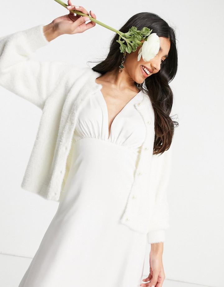 Y.a.s Bridal Button Through Cardigan In White