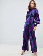 Asos Design Jumpsuit With Blouson Sleeve In Stripe - Multi