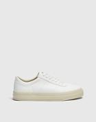 Pull & Bear Lace-up Sneakers In White Pu