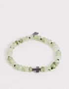 Icon Brand Beaded Bracelet With Cross Charm In Green