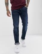 Boss Maine Regular Straight Fit Jeans In Mid Wash-blue