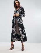 Missguided Floral Print Duster Coat - Multi