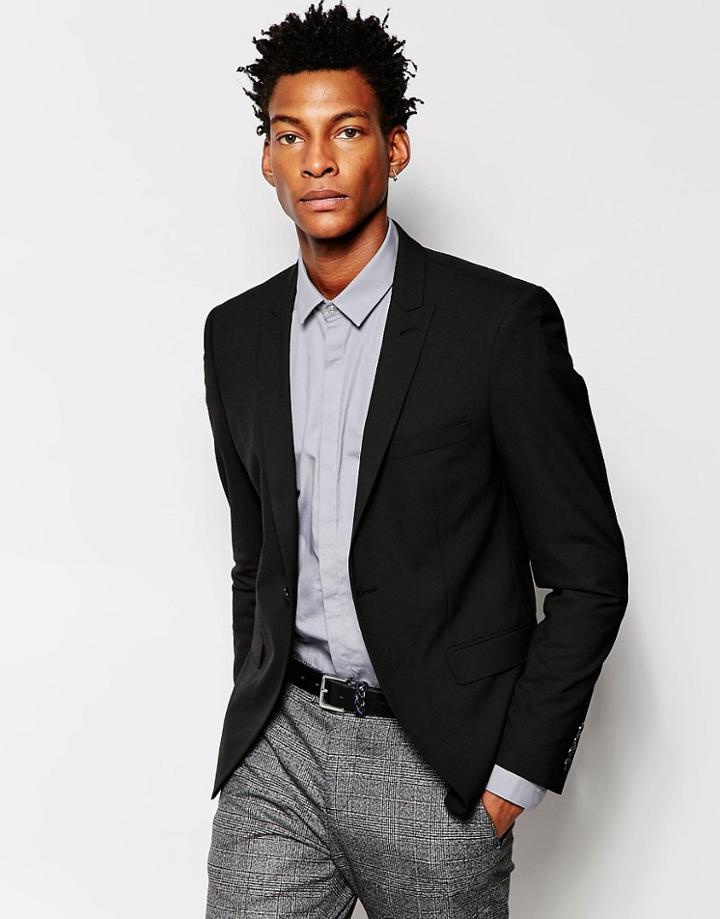 Selected Skinny Fit Black Blazer - Black