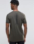 Asos Longline T-shirt With Explicit Spine Print - Green