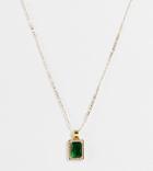 Image Gang 18k Gold Plated Necklace With Green Cz Crystal Pendant