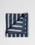 Asos Design Striped Pocket Square In Green - Green