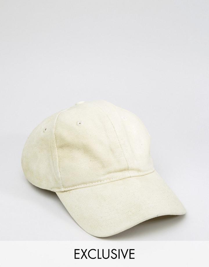 Reclaimed Vintage Washed Baseball Cap In Sand - Beige