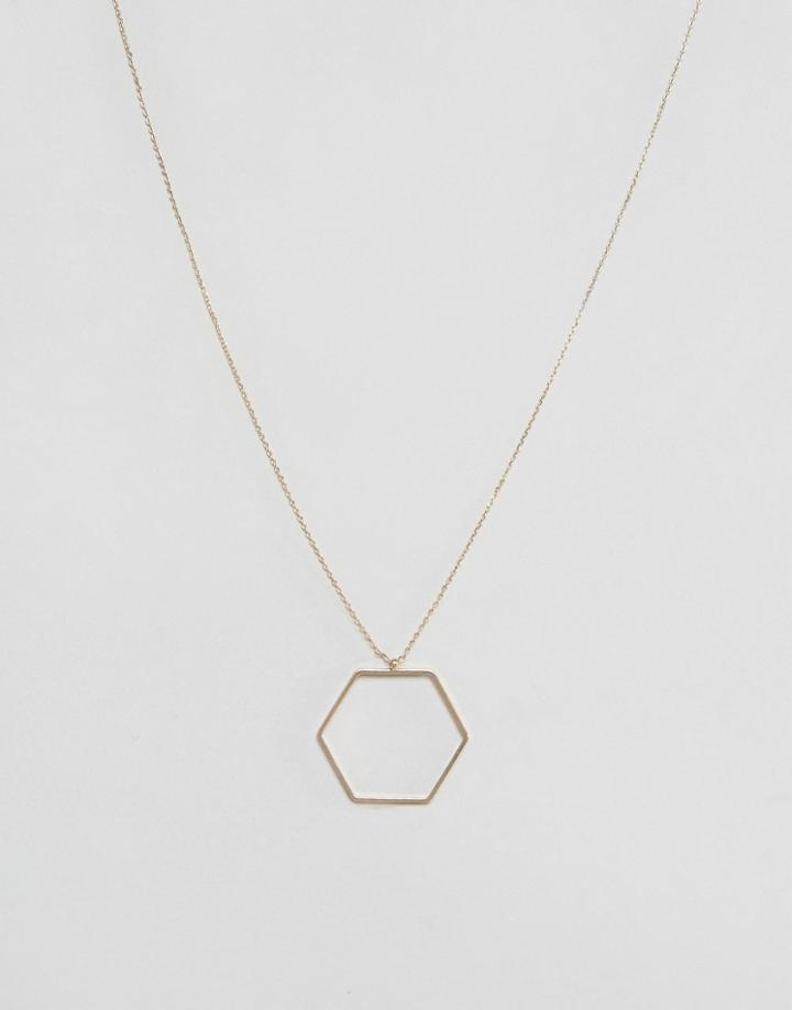Nylon Hexagon Necklace - Gold