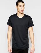 Selected Homme Oversized Laser Cut T-shirt With Raw Edges - Black