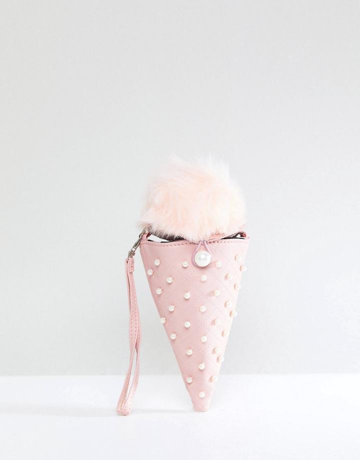 Yoki Novelty Ice Cream Wristlet Bag - Pink