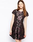 Warehouse Jacquard Floral Dress - Multi