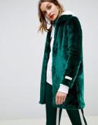 Gianni Feraud Faux Fur Coat - Green