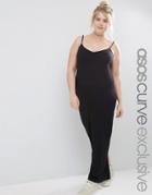 Asos Curve Cami Maxi Dress - Black