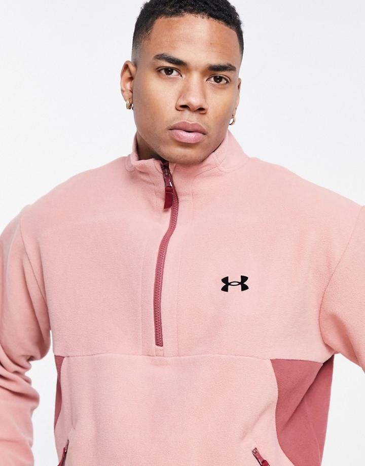 Under Armour Training Recover 1/4 Zip Fleece In Pink