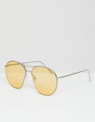 Jeepers Peeper Round Sunglasses With Yellow Lenses - Yellow