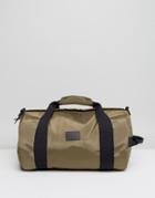 Asos Bomber Barrel Bag In Green With Black Trims - Green