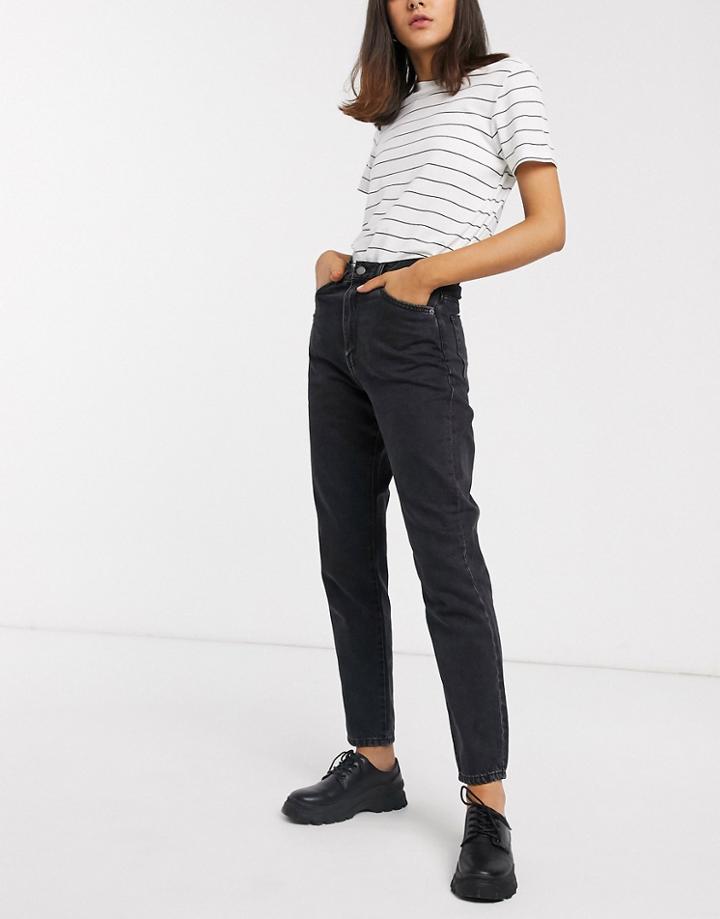 Dr Denim Nora High Rise Mom Jean-black