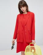 Mads Norgaard Budina Jacket With Side Stripe - Red