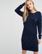 Y.a.s Dotty Textured Sweater - Navy