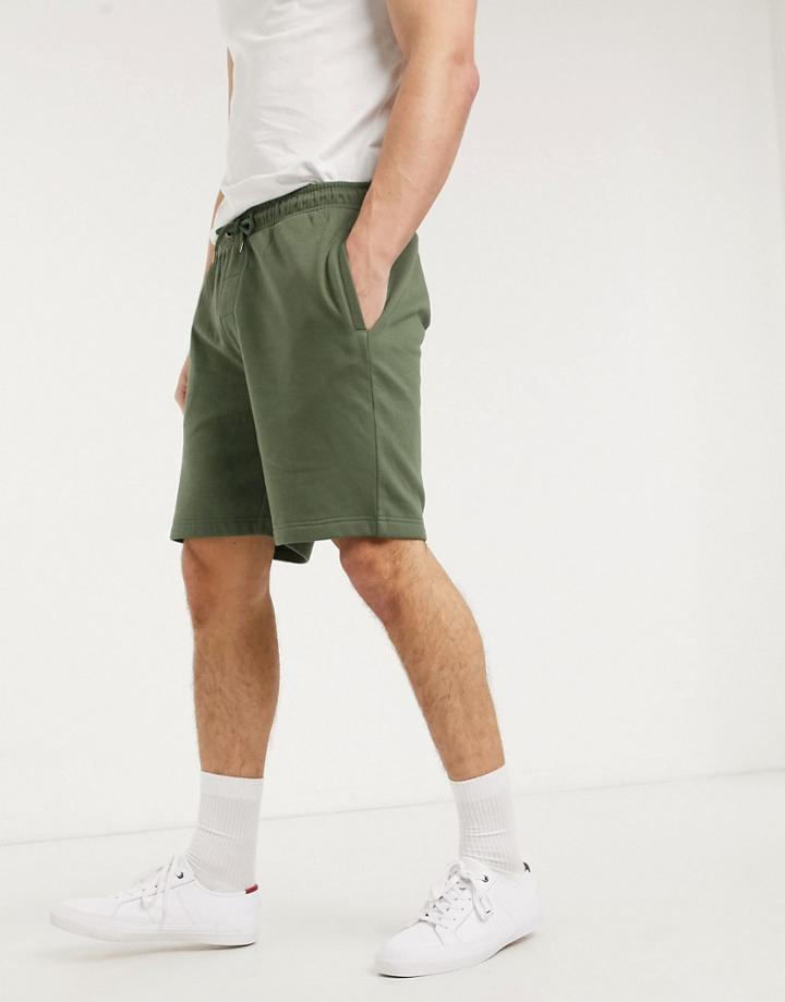 Brave Soul Basic Jersey Shorts In Khaki-green