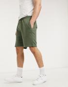 Brave Soul Basic Jersey Shorts In Khaki-green