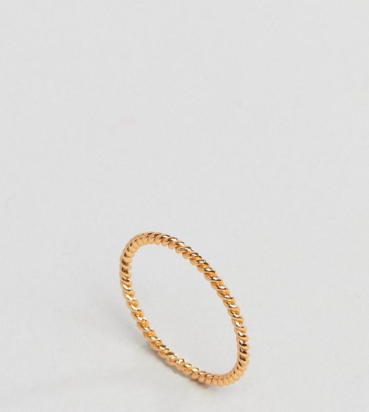Designb London Gold Plated Sterling Silver Twisted Ring - Gold