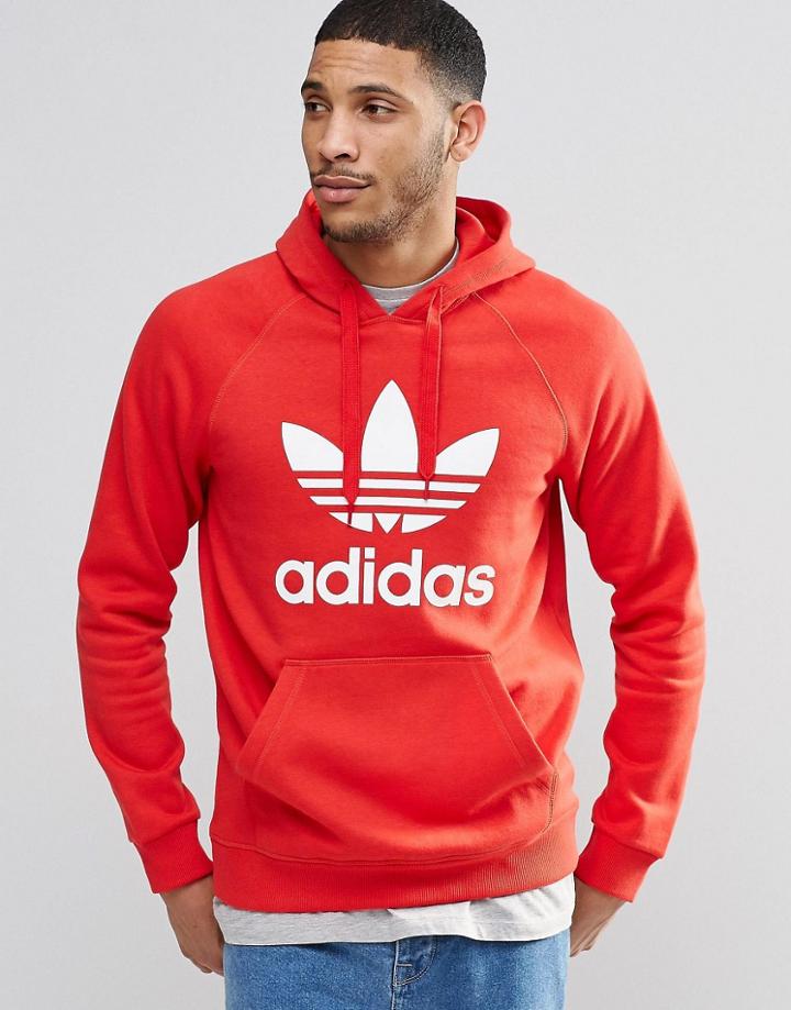 Adidas Originals Trefoil Hoodie Ay6473 - Red