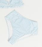 Peek & Beau Fuller Bust Exclusive High Waist Bikini Bottoms In Blue Stripe-blues