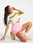 Noisy May 'no Rules' Cropped T-shirt In Brown Tie Dye-multi