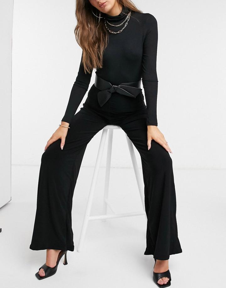 Club L London High Waist Flare Pants In Black