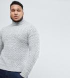 Only & Sons Plus Knitted Sweater With High Neck - Black