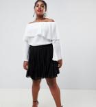 Asos Design Curve Pleated Mini Skirt - Black