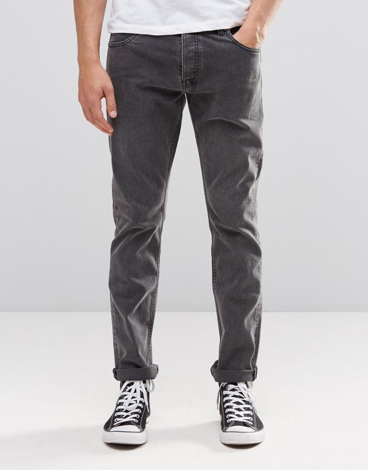 Weekday Wednesday Slim Jeans Black Soil - Black