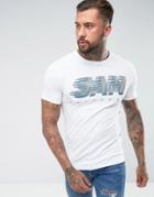 Asos Muscle T-shirt With San Print - White