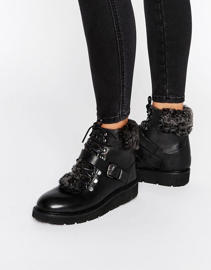 H By Hudson Adda Faux Fur Lined Boots - Black