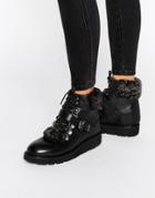 H By Hudson Adda Faux Fur Lined Boots - Black