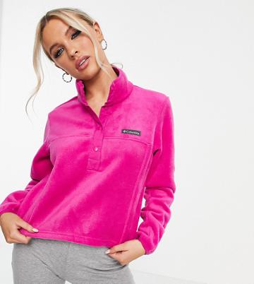 Columbia Benton Springs Cropped Half Zip Fleece In Pink - Exclusive To Asos