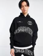 Good For Nothing Oversized Hoodie In Black With Distorted Logo Print - Part Of A Set