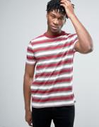 Asos T-shirt With Retro Stripe - Red