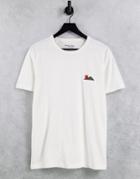 Selected Homme T-shirt With Mountain & Sun Embroidery In Beige-neutral